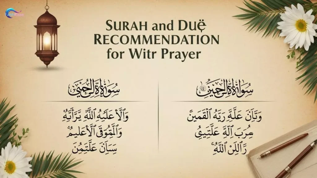 Surah and Duʿāʾ Recommendations for Witr Prayer